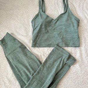 lululemon heathered teal Align Tank + Leggings Set